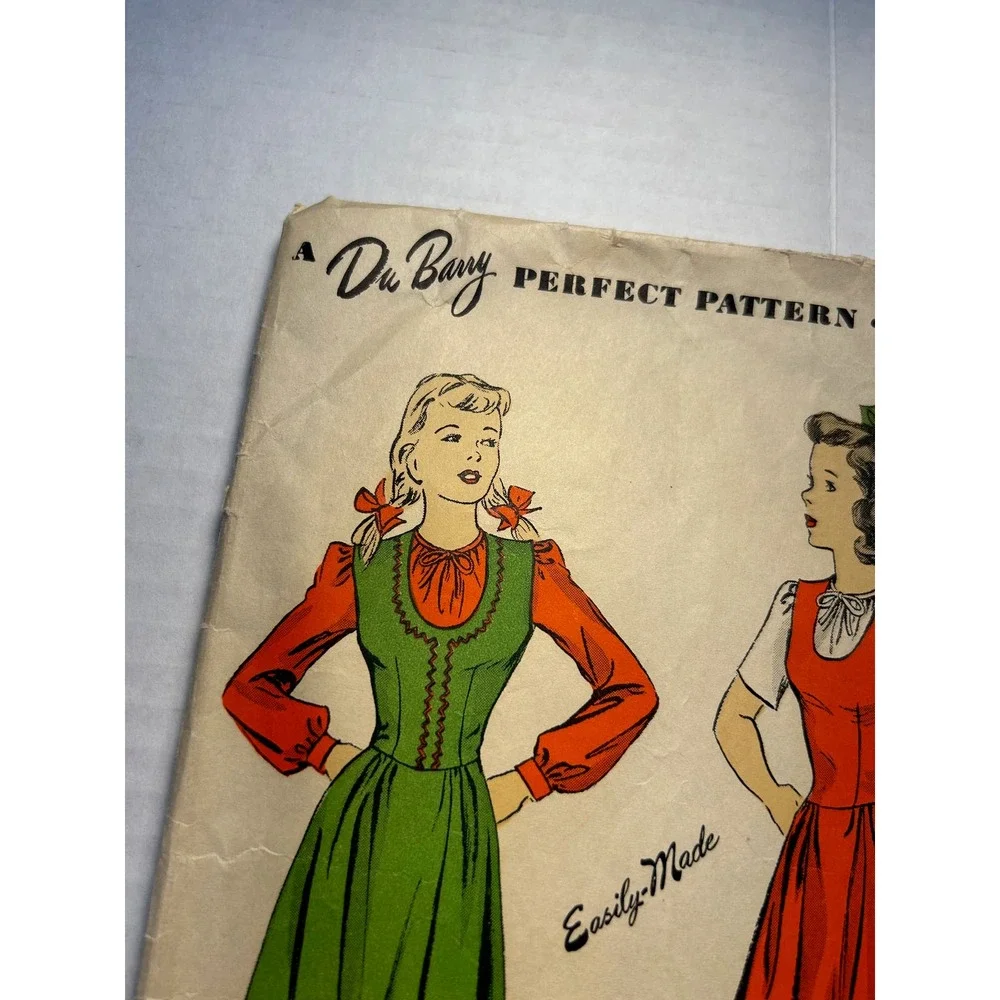 DuBarry Vintage 1942‎ Pattern #5718 Juniors Jumper and Blouse Size 14